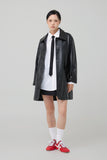 Flop over leather jacket