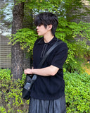 Leoun openwork short sleeve knit