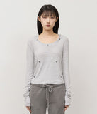 (W) Gren Striped Hoodie