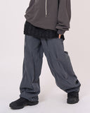Red clown wide denim pants