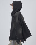 Smoke washed denim hooded jumper