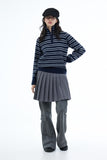 Rockid stripe half zip-up sweater