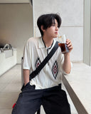 Potem collar short sleeve cardigan