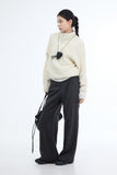 Flood pintuck brushed trousers