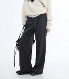 Flood pintuck brushed trousers