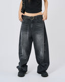 Nova curved wide denim pants
