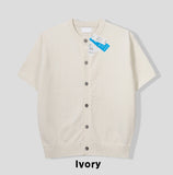 Berry boucle short sleeve cardigan