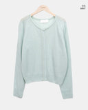 Luann Basic Wool Mohair Round Knit Cardigan