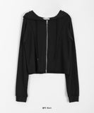 Dimmed incision two-way hood zip-up