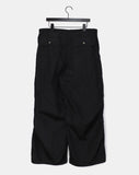 QYA Glossy Shirring Parachute Cut Wide Pants