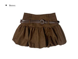 [Belt Set] Charlie Suede Pumpkin Belt Mini Skirt