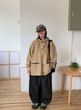 [BAONHAUS] Siven Check Color Matching Hood Field Jacket