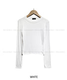 [U-BASIC] Soft Ribbed Round Crop Long Sleeve