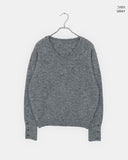 Eha Button Warmer Wool V-neck Knit