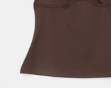 Code Beads Ribbon Shirring Puff Short Sleeve T-Shirt