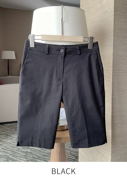 【I AM MARI】Capri Cotton Biker Half Slit Pants I AM MARI (アイアムマリ) - カプリコットンバイカー5分丈