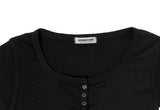 [MADE/more BASIC] Cover Round Button Slim Short Sleeve T-shirt
