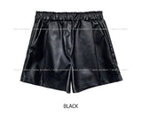 Pintuck Leather Half Pants