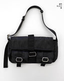 Rasing Glossy Belt Pocket Nylon Shoulder Bag