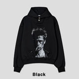 B-Pit Printed Snap Balloon Crop Hoodie