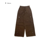 Fergie Cargo String Wide Pintuck Pants