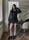 Tenshi see-through shirring drape hoodie