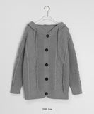 Kotori Cable Button Hood Knit Cardigan
