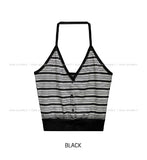 Multi strip knit halter sleeveless