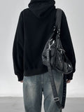 High-neck two-way hooded zip-up