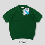 Berna Linen Collar Knit Short Sleeve T-shirt