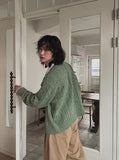 Molded Cable Collar Cardigan
