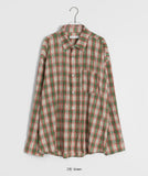 [unisex] Shudel Summer Seersucker Check Over Shirt