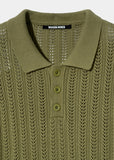 LEAVES COLLAR BUTTON HALF KNIT