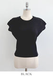 Kidden Round Neck Ribbed Cap Sleeve Knit