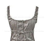 Zuki Vintage Ruffle Button Top