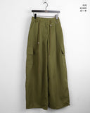 Kippen Nylon Two-Way Back Banding Cargo Long Wide Jogger Pants