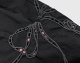 Noyal Ribbon Punching Stitch Wide Pants