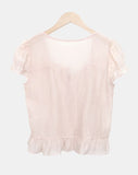 Burun Strap Frill Short Sleeve Blouse