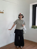 [BAONHAUS] Simbs Linen Tiered Frill Banding Skirt Pants
