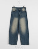 Sancony washing wide brushed denim pants