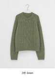 Huddick Boucle Cable Round Wool Knit
