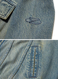 Small Logo Vintage Washing Denim Jacket