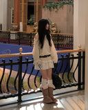 Sand Tiered Tweed Mini Skirt