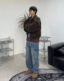 Beos Siwa Washing Banding Denim Pants