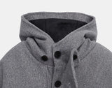 Bhin Big Pocket High Neck Adjust Wool Hood Half Coat