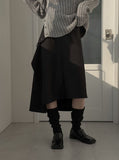 Unbalanced Pocket Flare Skirt