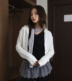 Cloud fur hoodie zip-up