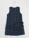 Huttle Check Tiered Layered Sleeveless One Piece