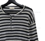 Uber Stripe Henley Neck Long Sleeve T-Shirt