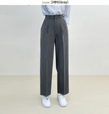 High Waist One Tuck Wide Slacks